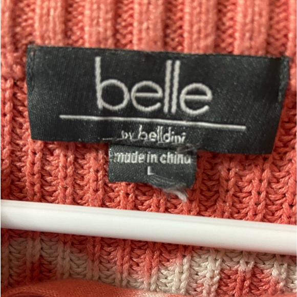 Belle by BELLDINI Women's Cotton Striped Long Sleeve Sweater Size L - Picture 5 of 5